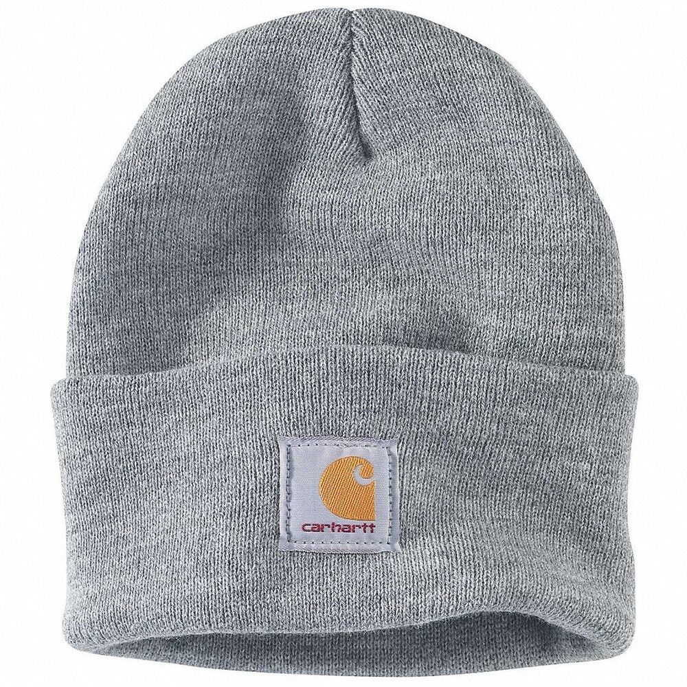 Carhartt gray knit rollover beanie hat